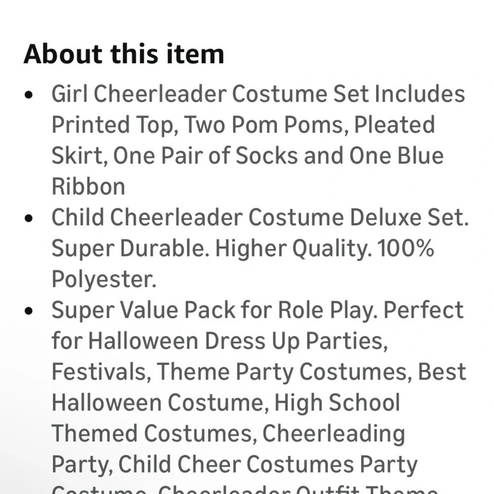 Blue and White Girls Cheerleader Costume Set Size XL (12-14 years)‎ NEW - Picture 5 of 6